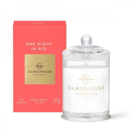 Glasshouse ONE NIGHT IN RIO PASSIONFRUIT & LIME 60g Triple Scented Soy Candle
