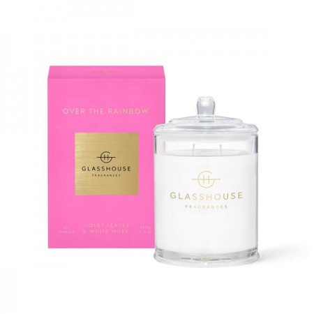 Glasshouse OVER THE RAINBOW VIOLET LEAVES & WHITE MUSK 380g Triple Scented Soy Candle