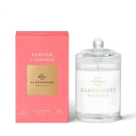 Glasshouse FOREVER FLORENCE Wild Peonies & Lily 60g Triple Scented Soy Candle
